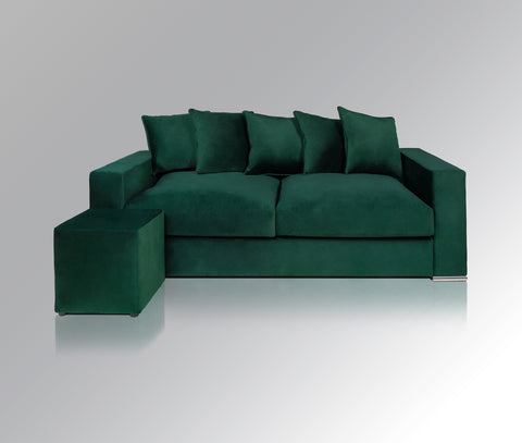 Velvet sofa 'Cooper' 3 seater green
