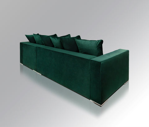 Velvet sofa 'Monroe' 4 seater green