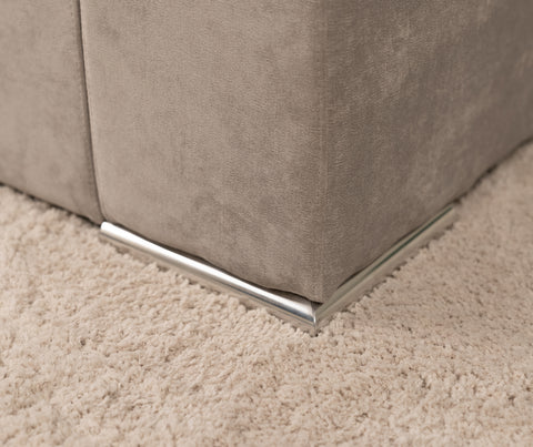 Corner sofa 'Newman' velvet grey