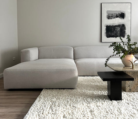 Corner sofa 'New York' in beige / greige 3.22m left