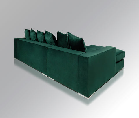 Corner sofa 'Newman' velvet green