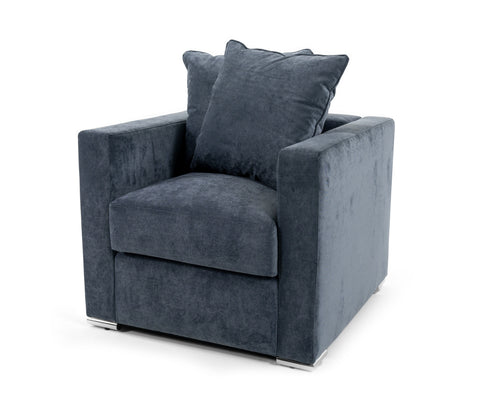 Velvet armchair 'Paul' Blue