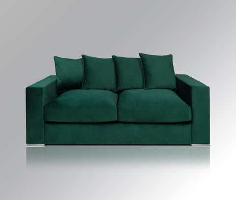 Samt-Sofa 'George' 2-Sitzer grün