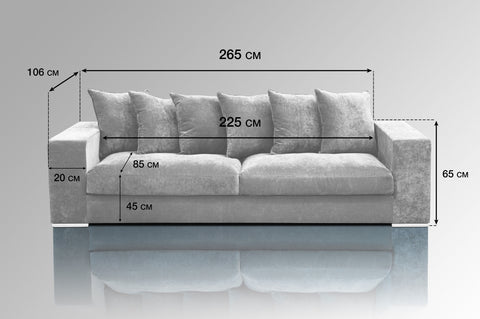 Sofa 'Monroe' 4-Sitzer Beige / Greige